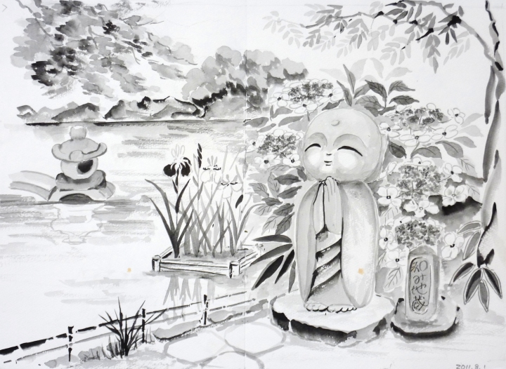 「長谷寺和み地蔵」　F4　植木克彦