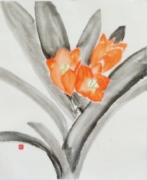 「君子蘭」　F8　高橋宏行