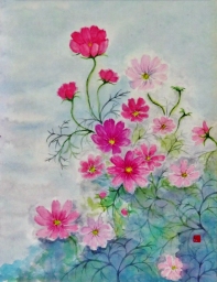 「秋桜」　F8　近内文子