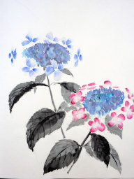 「あじさい」　F4　植木克彦