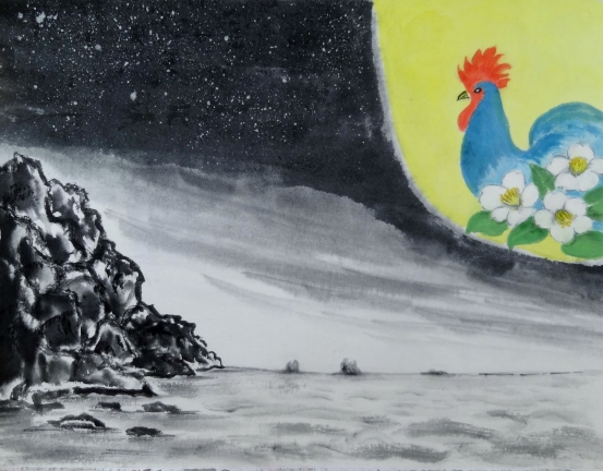 #12「海色の太陽―星々の悲しみ」詩：亜宮一滴　絵：近内文子