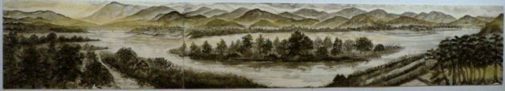 2011年6月戸田みどり門下「合同展」の為、共同制作された「相模川自然の村絵巻」