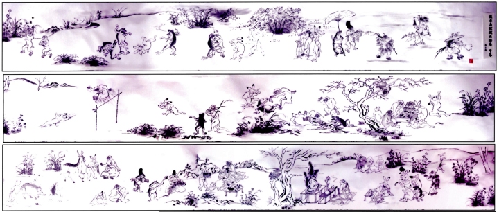 復元鳥獣戯画絵巻（１）　植木克彦