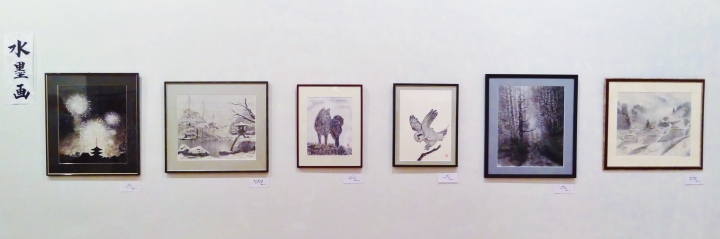 会場作品景　　水墨画