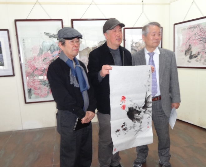 日本からの訪問者と写真撮影