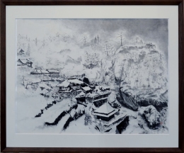 「山寺冬景Ⅱ」 F30 河原公治 「山寺冬景Ⅱ」 F30 河原公治