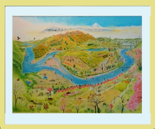 「相模川自然の村詩情（メルヘン）・四季図」　ジークレー版画　Ｐ10　河原公治